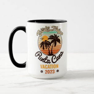Punta Cana personalize Vacation 2023 Retro 60s Mug