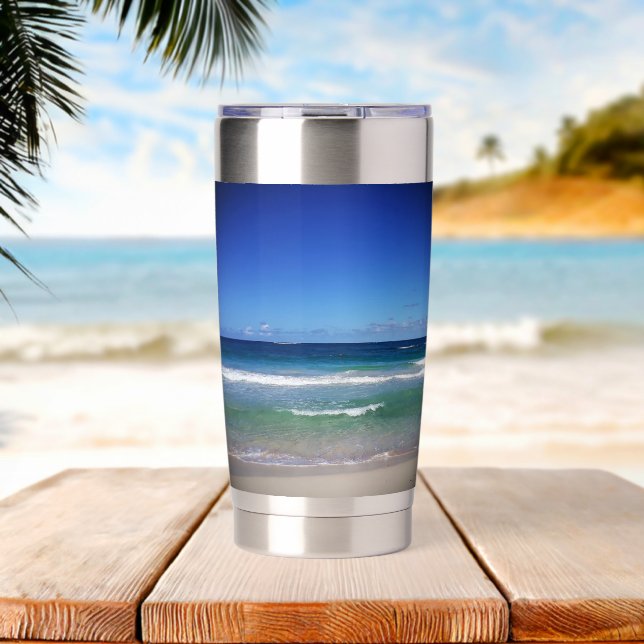 Punta Cana Sea, Dominican Republic Insulated Tumbler (Beach (Rotated))