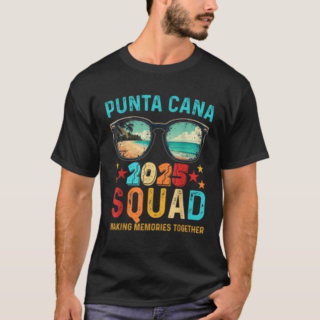 Punta Cana Squad 2025 Funny Groovy Reunion Friends T-Shirt (Front)