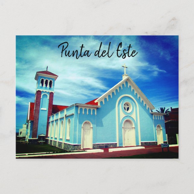 punta church blue postcard (Front)