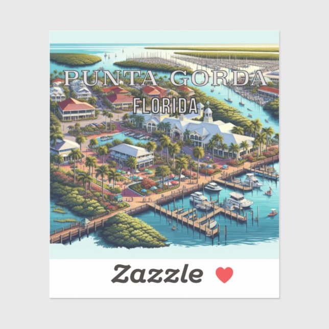 Punta Gorda Florida 3 Inch Vinyl Sticker (Sheet)