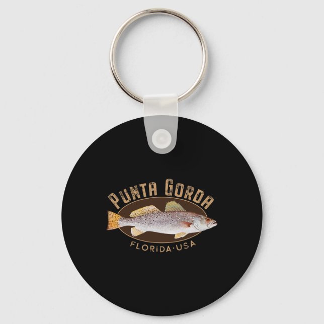 Punta Gorda Florida Fishing Souvenir  Key Ring (Front)