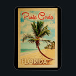 Punta Gorda Florida Palm Tree Beach Vintage Travel Magnet<br><div class="desc">Punta Gorda Florida design in Vintage Travel style featuring a palm tree on the beach with ocean and sky.</div>