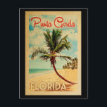 Punta Gorda Florida Palm Tree Beach Vintage Travel Postcard<br><div class="desc">Punta Gorda Florida design in Vintage Travel style featuring a palm tree on the beach with ocean and sky.</div>