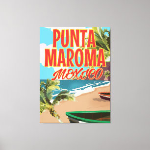 Punta Maroma Beach Mexico travel poster Canvas Print