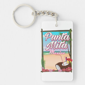 Punta Mita, Mexico Beach travel poster Key Ring