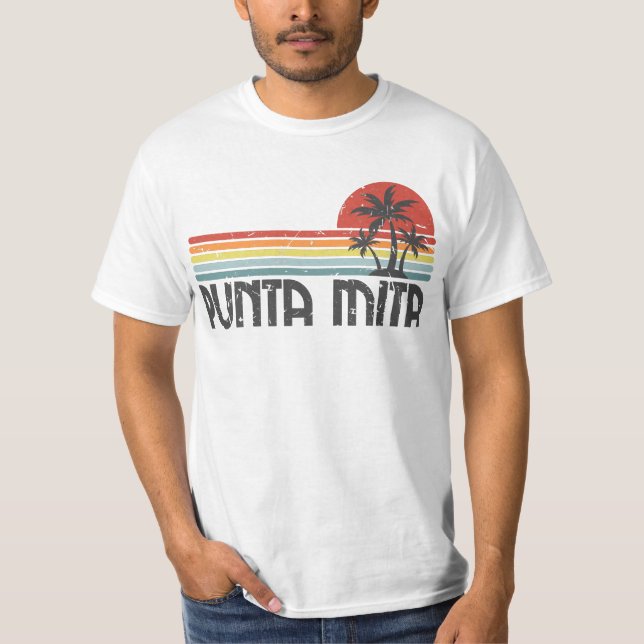 Punta Mita Mexico - Mexican Beach Retro Sunset Vin T-Shirt (Front)