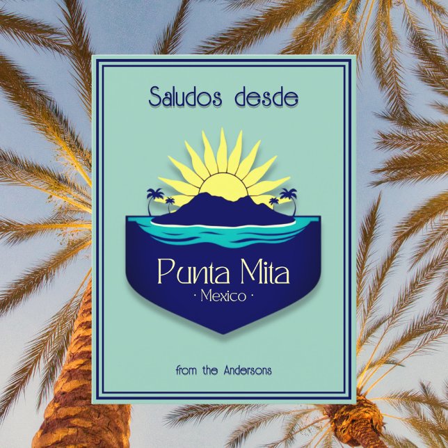 Punta Mita Mexico vacation teal Postcard (Creator Uploaded)