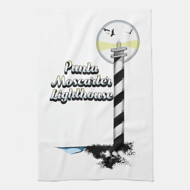 Punta Moscarter Lighthouse Tea Towel (Vertical)