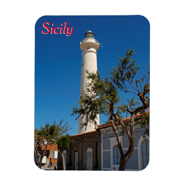 Punta Secca lighthouse, Sicily, Italy Magnet (Vertical)