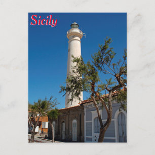 Punta Secca lighthouse, Sicily, Italy Postcard