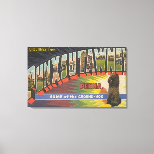 Punxsutawney, Pennsylvania (Groundhog) Canvas Print (Front)