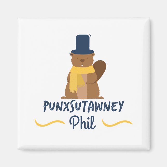 Punxsutawney Phil // Novelty Groundhog Day Magnet (Front)