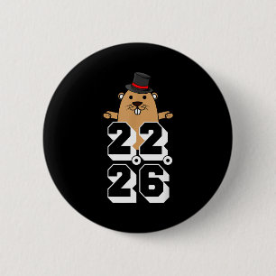 Punxsy Phils Cute Groundhog Day Feb 2nd 2026 Holid 6 Cm Round Badge