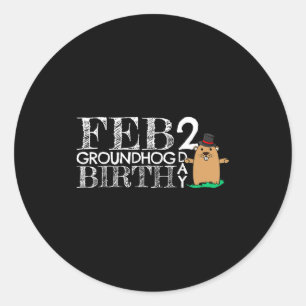 Punxsy Phils Cute Groundhog Day February 2nd Birth Classic Round Sticker