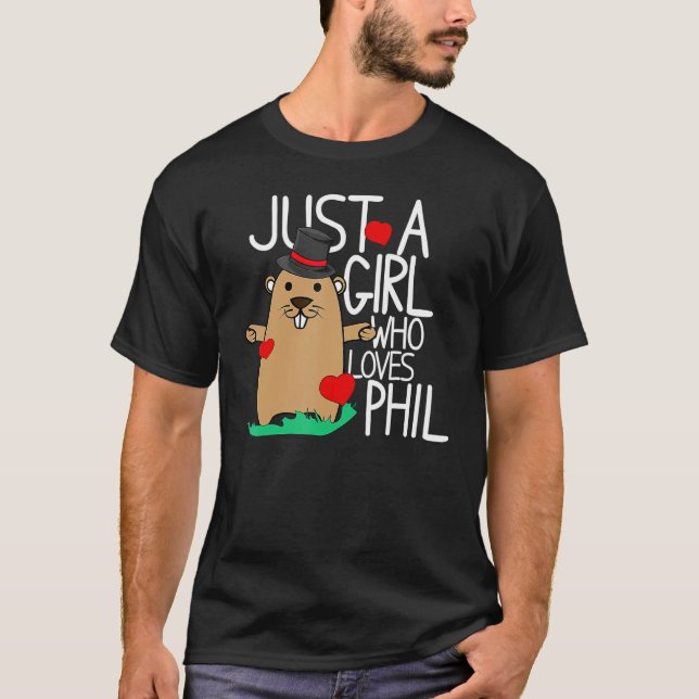 Punxsy Phil's Cute Groundhog Day Holiday Design fo T-Shirt (Front)