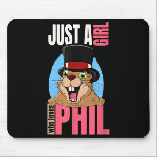 Punxsy Phils Cute Groundhog Day Holiday Design For Mouse Mat