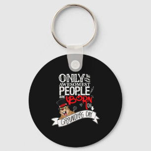Punxsy Phils Groundhog Day February 2nd Birthday C Key Ring
