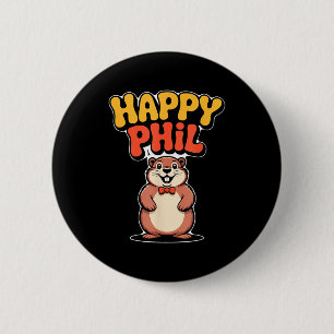 Punxy Phils Cute Groundhog Day Costume February 2n 6 Cm Round Badge