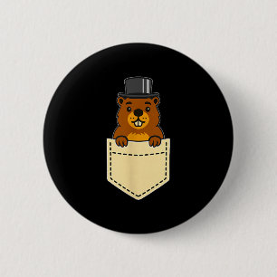 Punxy Phils Groundhog Day Pocket Design February 2 6 Cm Round Badge