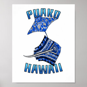 Puoko Hawaii Vacation Tribal Stingray Poster