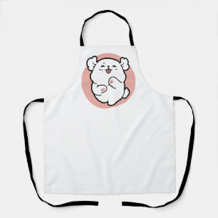 Pup a Hello! – Happy White Dog Cartoon Design Apron