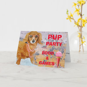 PUP BIRTHDAY PARTY GREETING CARD