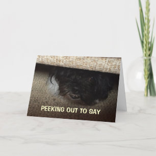 PUP IS PEEKING OUT TO SAY HAPPY "40TH" BIRTHDAY CARD