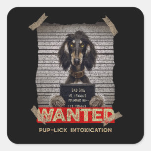 Pup-Lick Intoxication: The Elegant Afghan Hound's Square Sticker