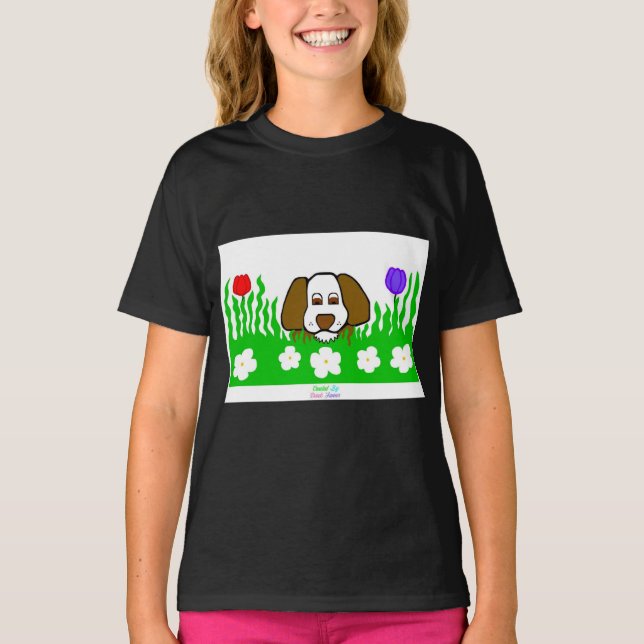 Pup N Play Girls Black Basic T Shirt (Front)