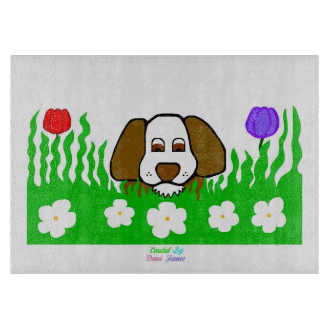 Pup N Play Glass Cutting Board 27.9 cm x 20.3 cm (Front)