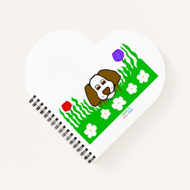 Pup N Play Heart Shaped Spiral Notebook (Front)