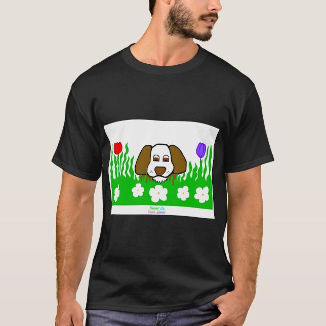 Pup N Play Men's Black Basic T Shirt (Front)