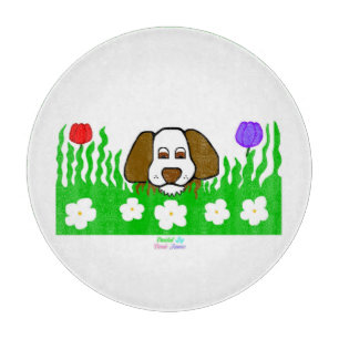 Pup N Play Round Glass Cutting Board 30.4 cm