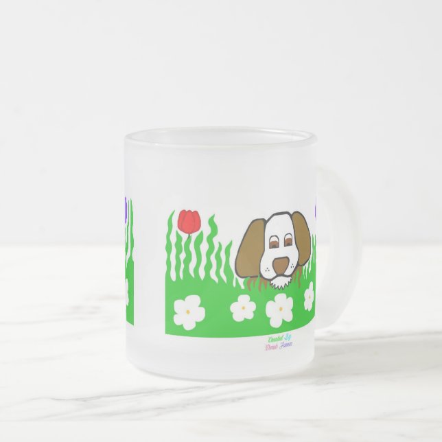 Pup N Play Small Frosted Glass Mug (Front Right)