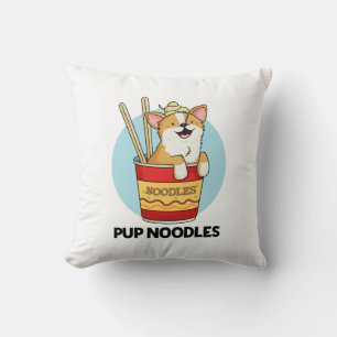 Pup Noodles Funny Cup Noodles Pun  Cushion