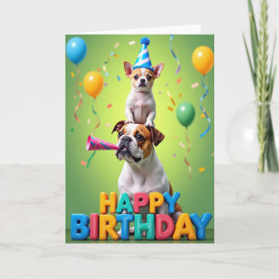 Pup Party Horn Birthday Card