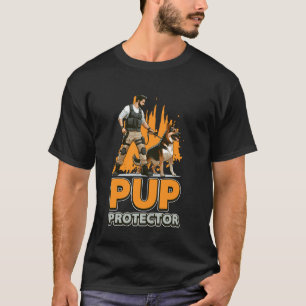 Pup Protector Man and German Shepherd Dog T-Shirt
