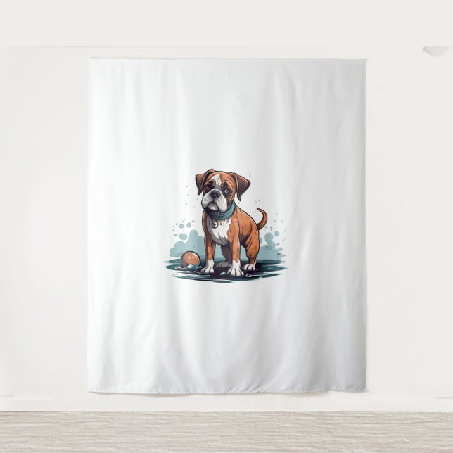 PupArt Design Boxer Briefs - Funny Dog Graphic  Tapestry (Front)