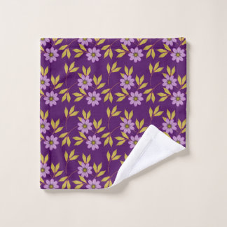 Puple background and yellow Flower Wash Cloth