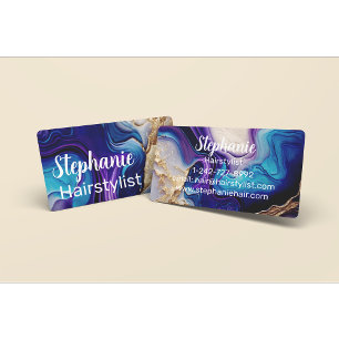 Puple Mable Rose Gold Personalised Business Card