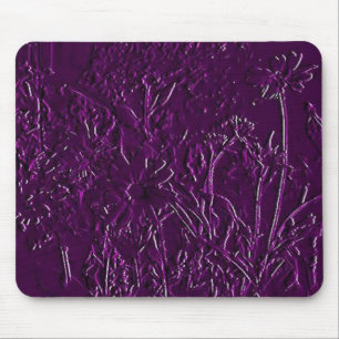 Puple Sculpter Flowers- Solid design Mouse Mat