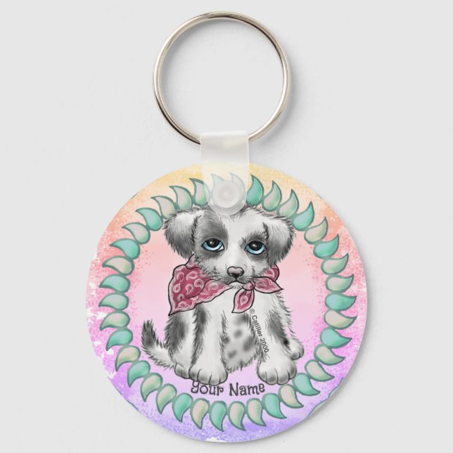Pupper Dog  Key Ring (Front)