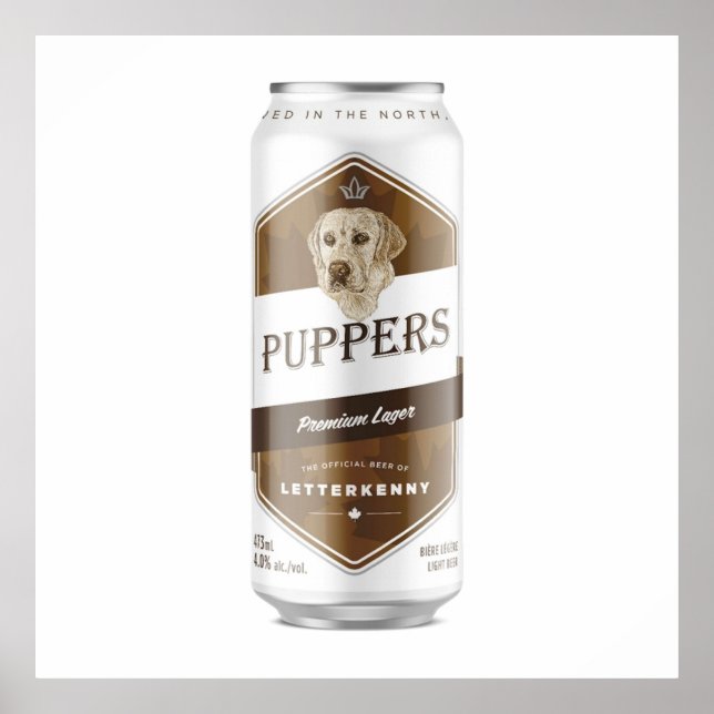 Puppers Officially Waynes favourite beer Poster (Front)