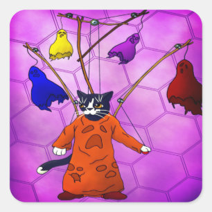 Puppet Master Cat  Rectangular Sticker