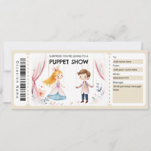 Puppet Show Gift Certificate Invitation