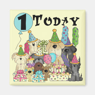 Puppies 1st Birthday Bash Tshirts and Gifts Magnet
