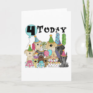 Puppies 4th Birthday Bash Tshirts and Gifts Card