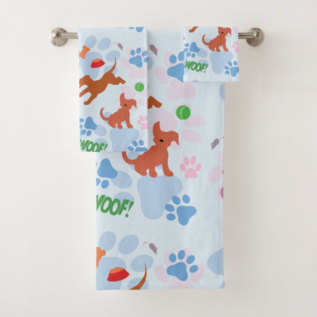 Puppies and Kittens Bath Towel Set (Insitu)