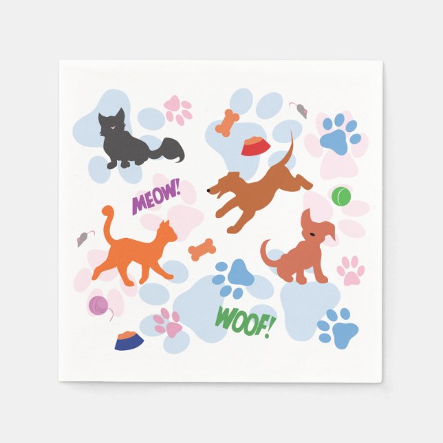 Puppies and Kittens Napkin (Front)